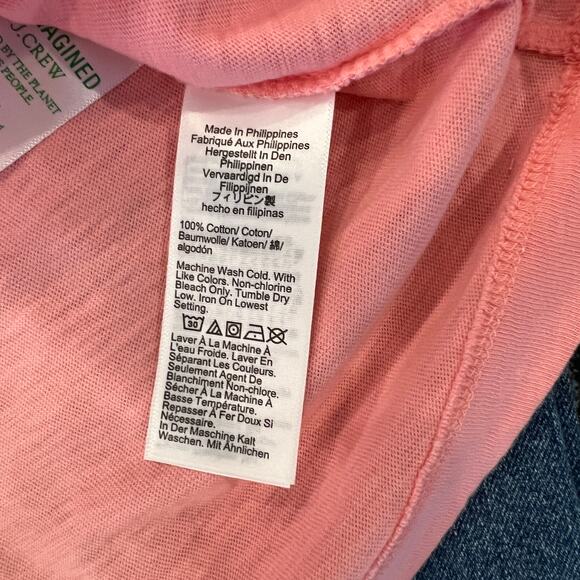 NWT J. Crew Hibiscus Pink Girlfriend Crewneck Cotton Tee - SIZE XL - Picture 7 of 10